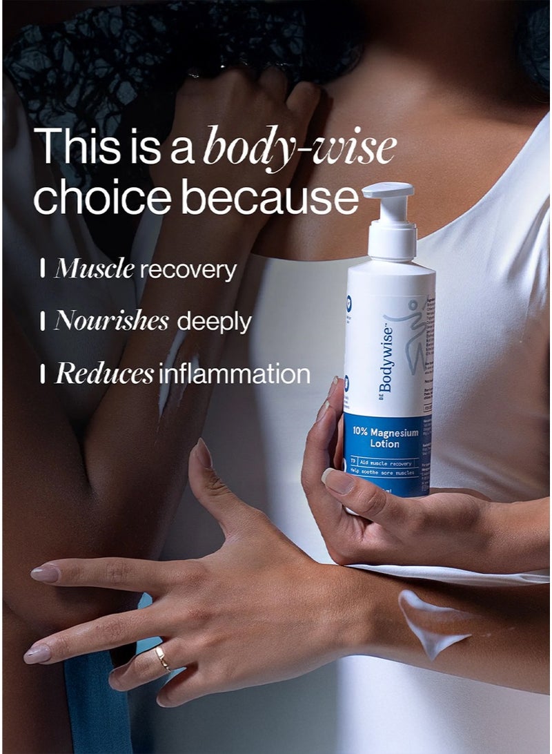 Be Bodywise 10% Magnesium Sleep Body Lotion 300ml | For Muscle Recovery & Relaxation | Infused with Shea Butter & Lavender | Mildly Scented, Lightweight & Non-Greasy Formula - Image 3